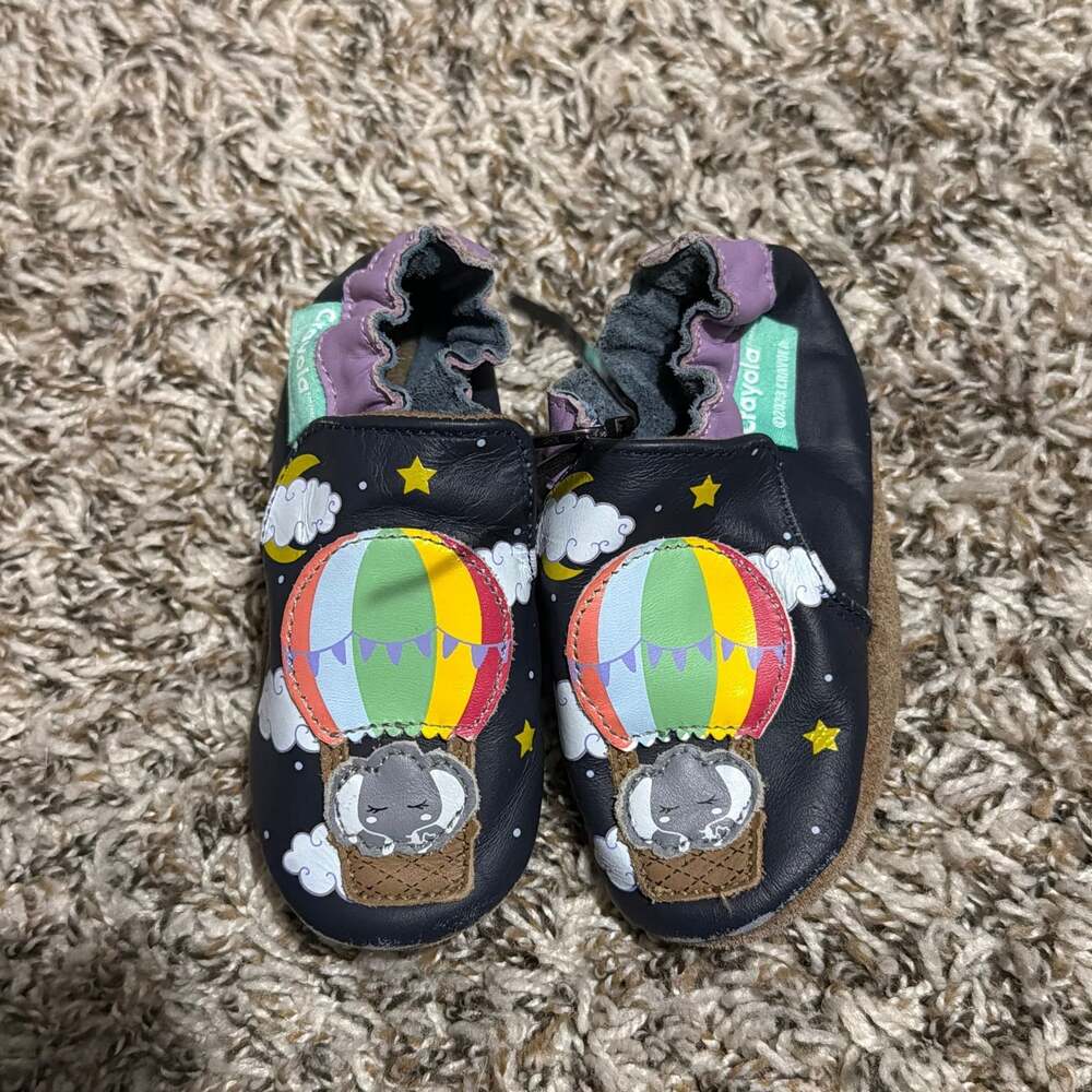 Robeez x Crayola Elephant Hot Air Balloon Leather Soft Sole Baby Shoes